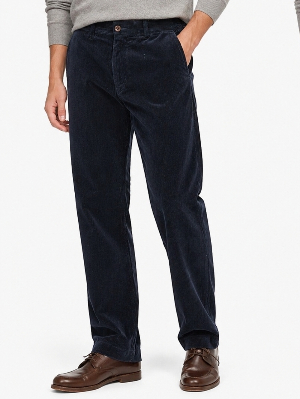 Polo Ralph Lauren Corduroy Pants Mens 33x32 Navy Preston Straight Casual.
